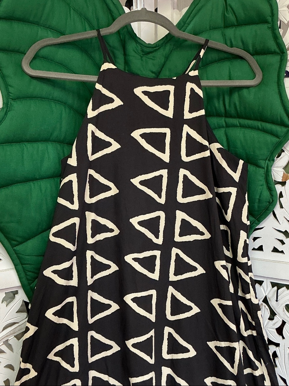Corey Lynn Calter Keyanna Maxi Dress, black/white geometric triangles. Size S - Picture 9 of 9